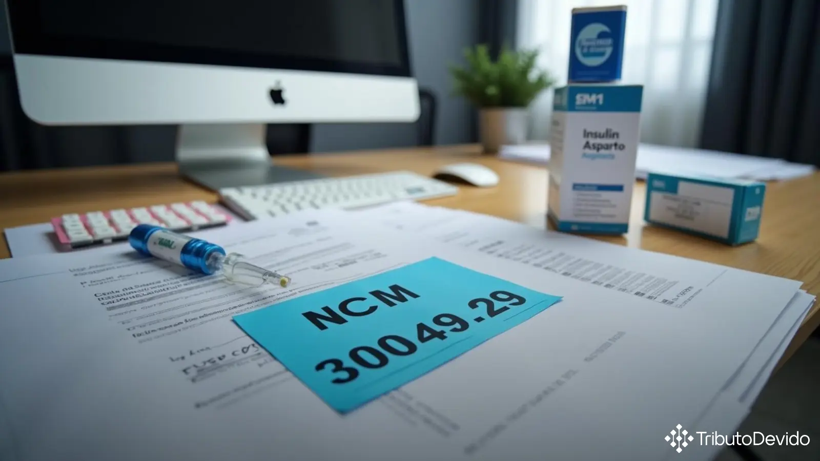 Classificação NCM de medicamentos para diabetes com insulina asparte
