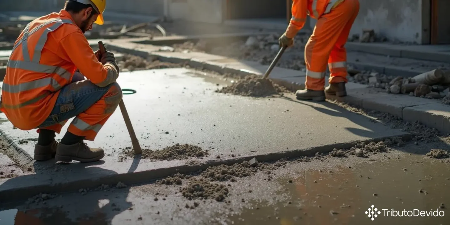 Serviço de concretagem em construção civil