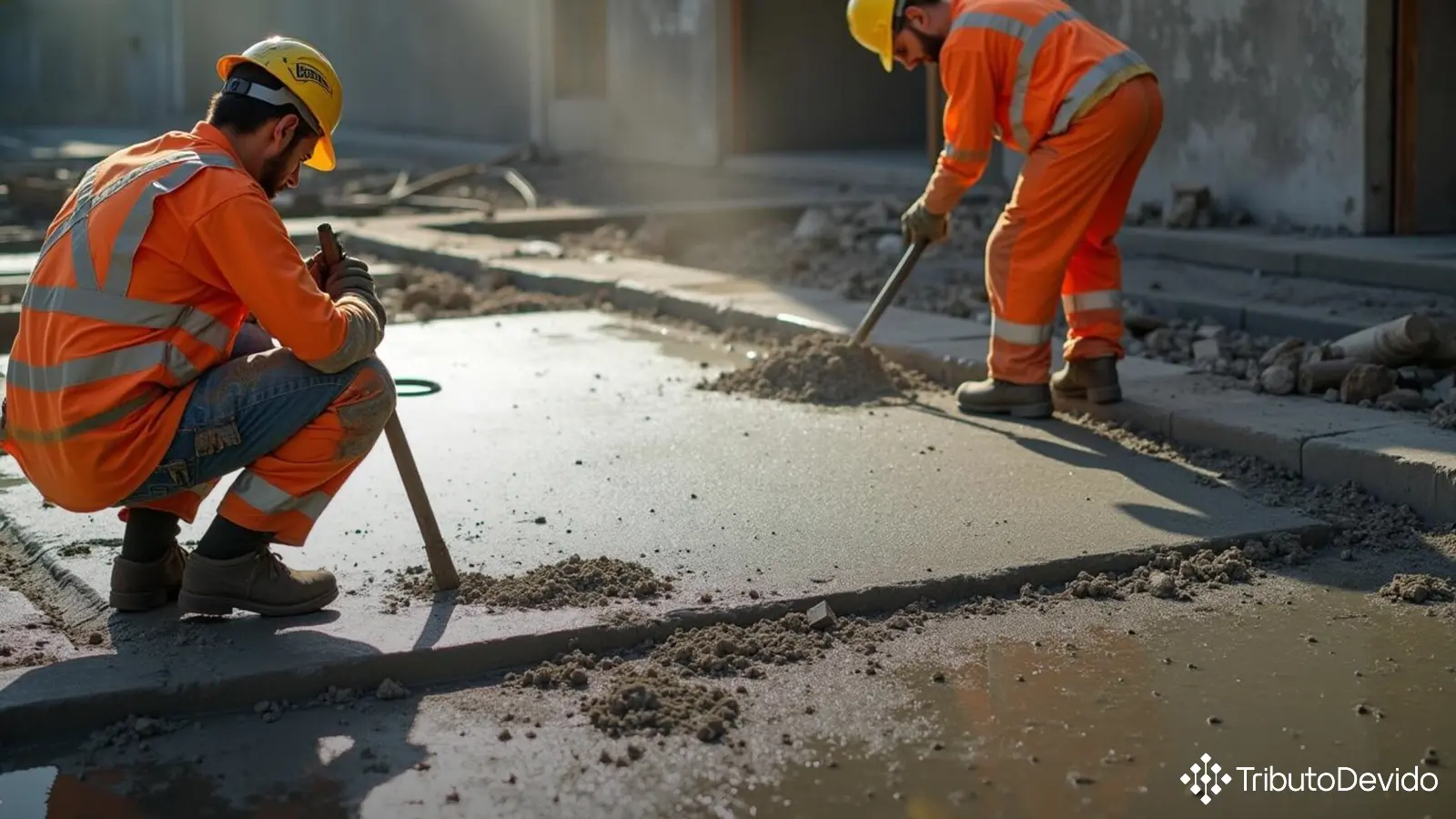 Serviço de concretagem em construção civil
