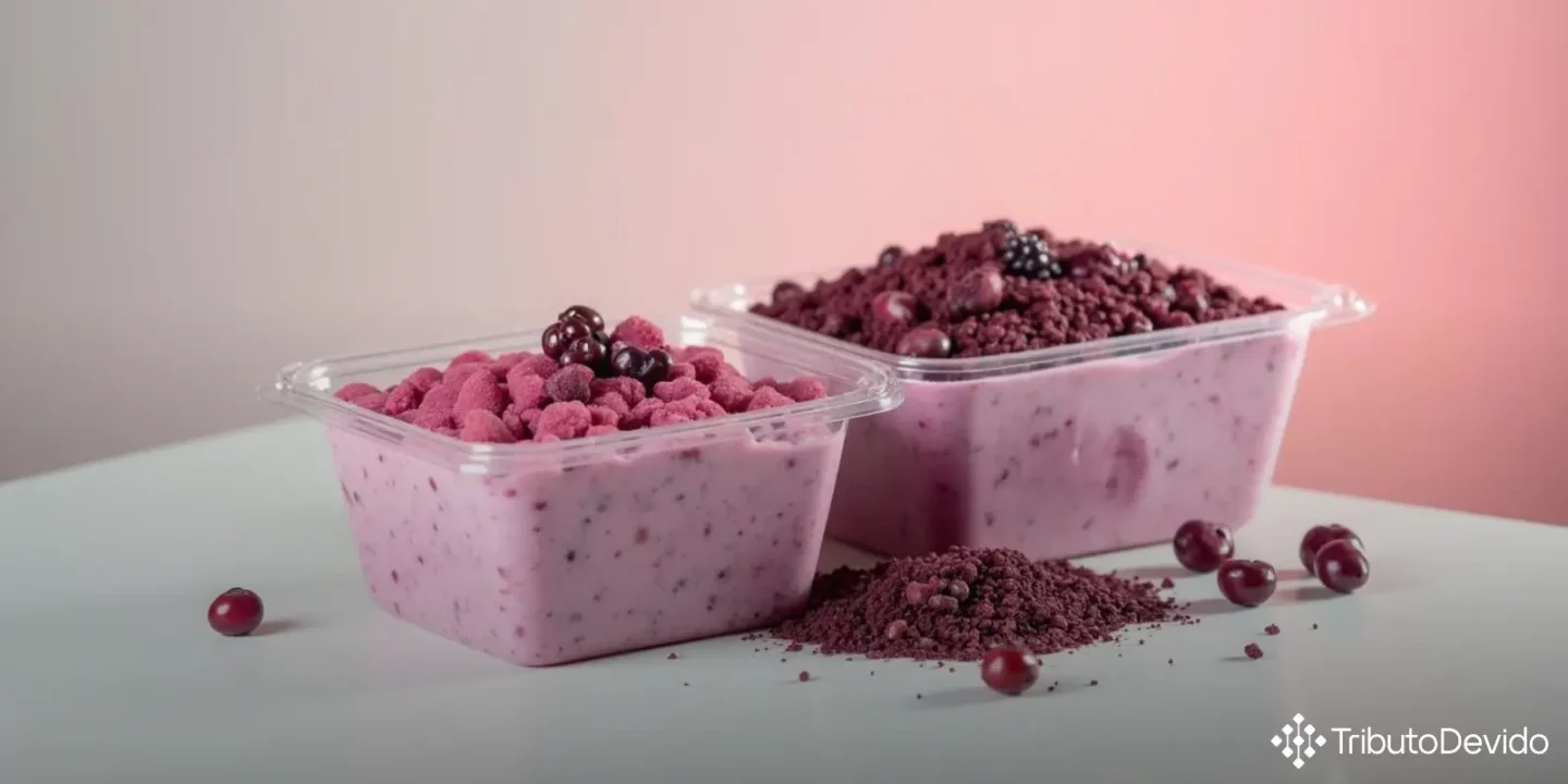 Classificação fiscal cremes açaí e morango com granola